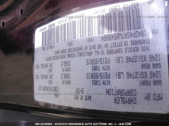 1B4GP45R7WB545664 - 1998 DODGE CARAVAN SE/SPORT PURPLE photo 9