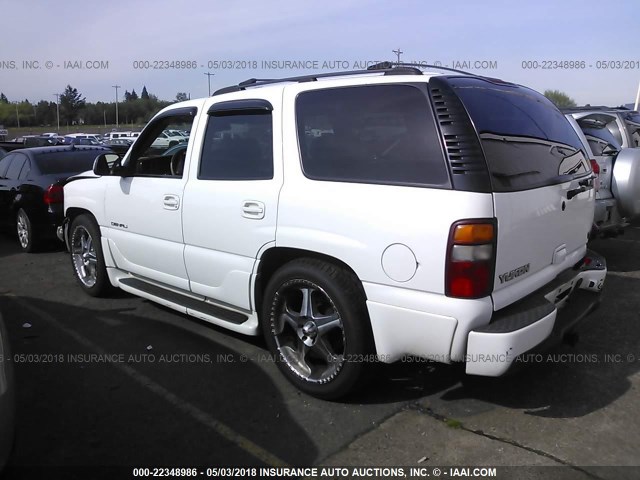 1GKEK63U32J225449 - 2002 GMC DENALI WHITE photo 3