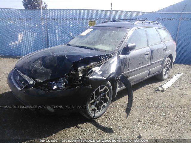 4S4BP61C957389103 - 2005 SUBARU LEGACY OUTBACK 2.5I BLACK photo 2