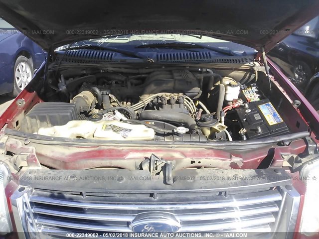 1FMEU6FE9AUA56489 - 2010 FORD EXPLORER LIMITED 红色 照片 10