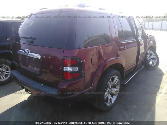 1FMEU6FE9AUA56489 - 2010 FORD EXPLORER LIMITED 红色 照片 4
