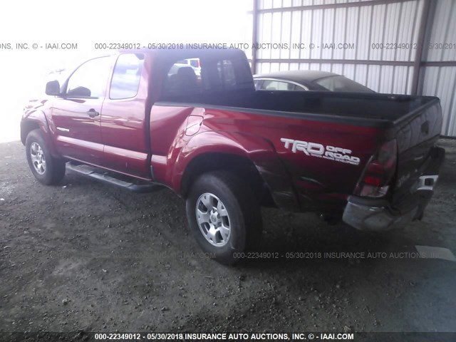5TETU62N56Z287180 - 2006 TOYOTA TACOMA PRERUNNER ACCESS CAB RED photo 3
