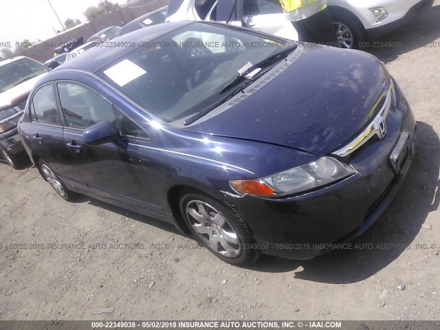 1HGFA16508L061943 - 2008 HONDA CIVIC LX BLUE photo 1