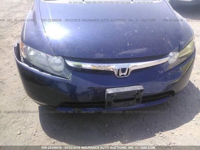 1HGFA16508L061943 - 2008 HONDA CIVIC LX BLUE photo 6