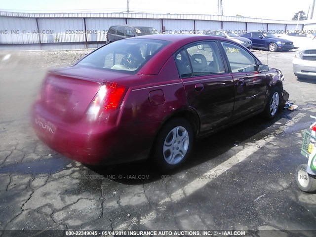 1G8AJ52F24Z198446 - 2004 SATURN ION LEVEL 2 BURGUNDY photo 4
