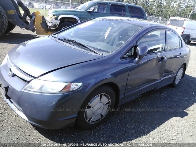 JHMFA362X8S030803 - 2008 HONDA CIVIC HYBRID GRAY photo 2