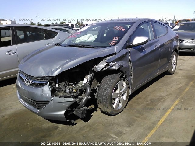 KMHDH4AE1DU999492 - 2013 HYUNDAI ELANTRA GLS/LIMITED GRAY photo 2