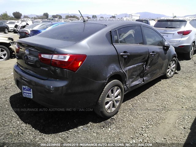 KNADN4A32D6225815 - 2013 KIA RIO EX/SX GRAY photo 4