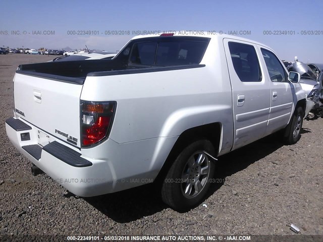 2HJYK16516H509696 - 2006 HONDA RIDGELINE RTL WHITE photo 4