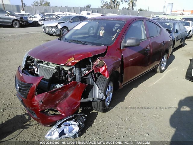 3N1CN7AP5EL821496 - 2014 NISSAN VERSA S/S PLUS/SV/SL RED photo 2