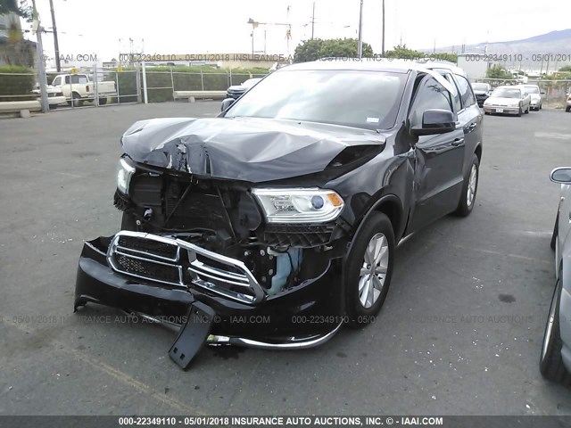 1C4RDHAG1FC132889 - 2015 DODGE DURANGO SXT BLACK photo 2