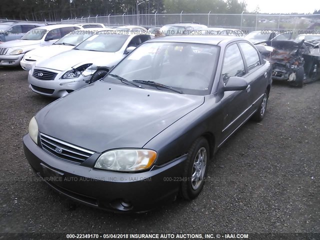 KNAFB121735299250 - 2003 KIA SPECTRA LS GRAY photo 2