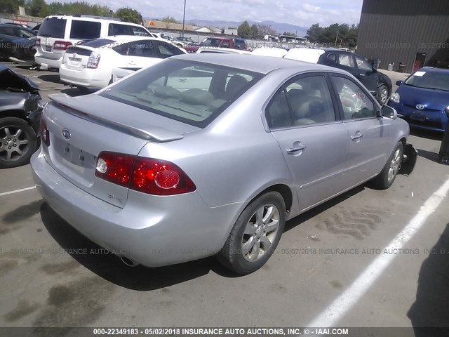 KNAGE124375135991 - 2007 KIA OPTIMA LX/EX SILVER photo 4