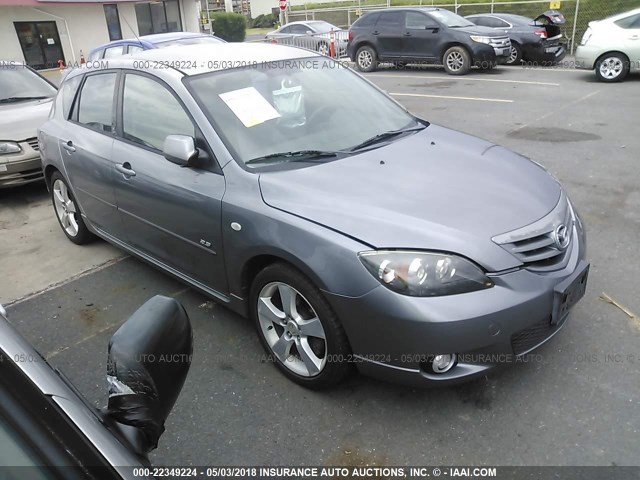 JM1BK343351259981 - 2005 MAZDA 3 HATCHBACK GRAY photo 1