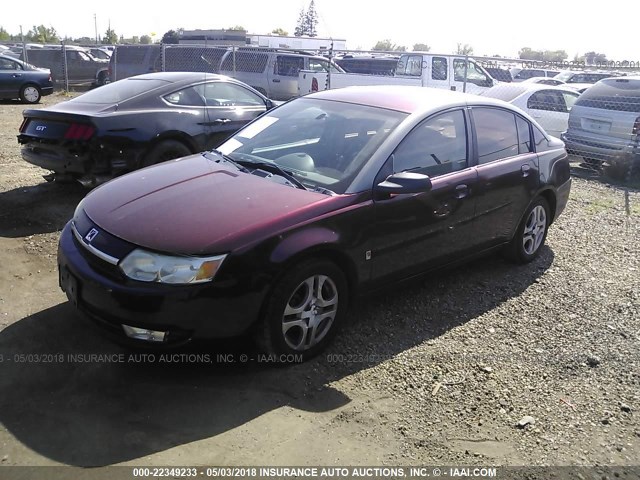 1G8AL52F73Z138753 - 2003 SATURN ION LEVEL 3 MAROON photo 2