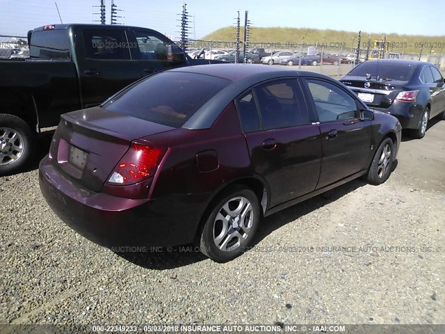 1G8AL52F73Z138753 - 2003 SATURN ION LEVEL 3 MAROON photo 4