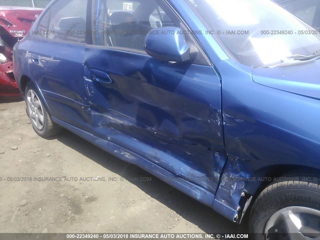 KMHDN46D66U365834 - 2006 HYUNDAI ELANTRA GLS/GT/LIMITED BLUE photo 6