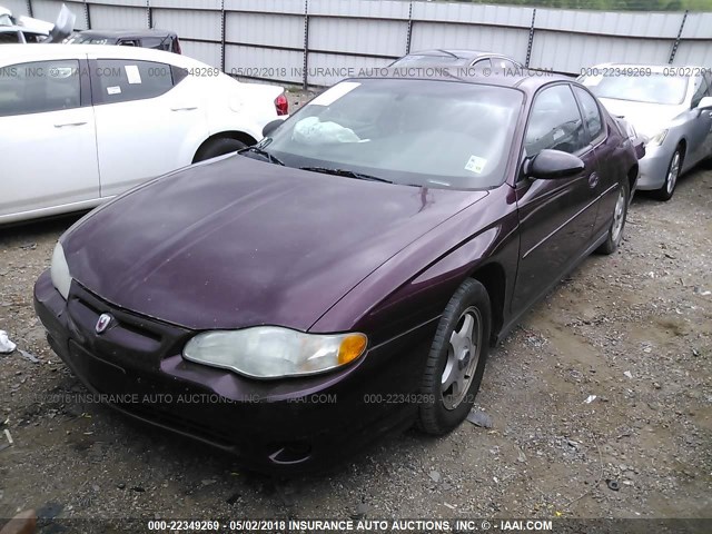 2G1WW12E639385946 - 2003 CHEVROLET MONTE CARLO LS ბურგუნდია ფოტო 2