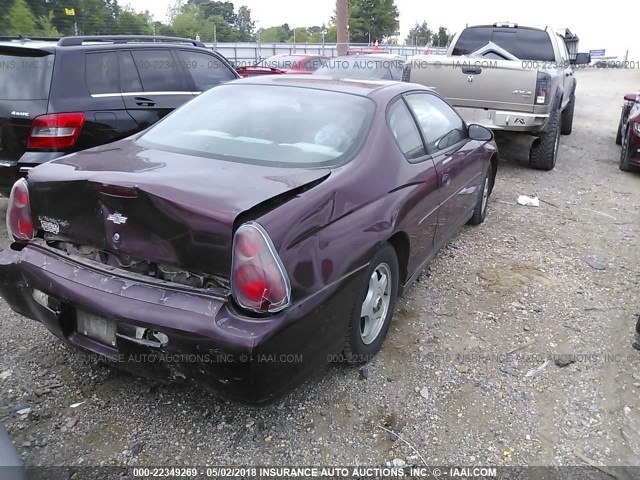 2G1WW12E639385946 - 2003 CHEVROLET MONTE CARLO LS BURGUNDY photo 4