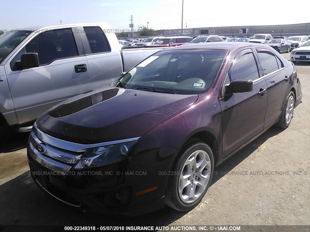 3FAHP0HG7BR293405 - 2011 FORD FUSION SE BURGUNDY photo 2