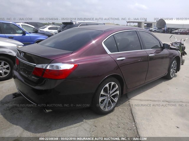 1HGCR2F59FA246521 - 2015 HONDA ACCORD SPORT 栗色 照片 4