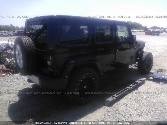 1C4BJWEG9FL661547 - 2015 JEEP WRANGLER UNLIMITE SAHARA BLACK photo 4