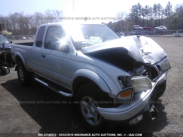 5TEWN72N02Z103662 - 2002 TOYOTA TACOMA XTRACAB SILVER photo 1