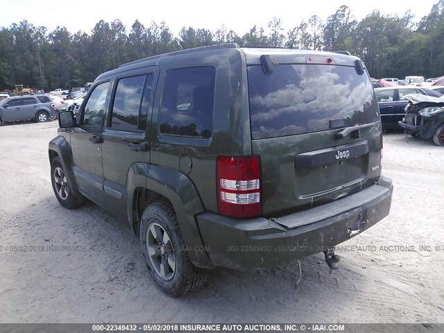1J8GP28K88W203764 - 2008 JEEP LIBERTY SPORT 绿色 照片 3