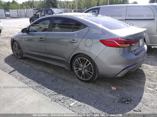 KMHD04LBXJU508780 - 2018 HYUNDAI ELANTRA SPORT SILVER photo 3