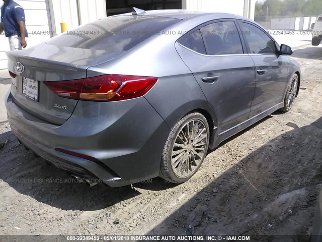 KMHD04LBXJU508780 - 2018 HYUNDAI ELANTRA SPORT SILVER photo 4