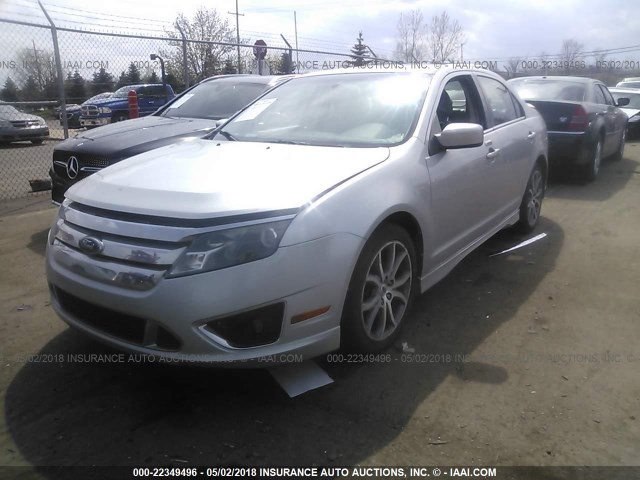 3FAHP0DC8AR170956 - 2010 FORD FUSION SPORT SILVER photo 2