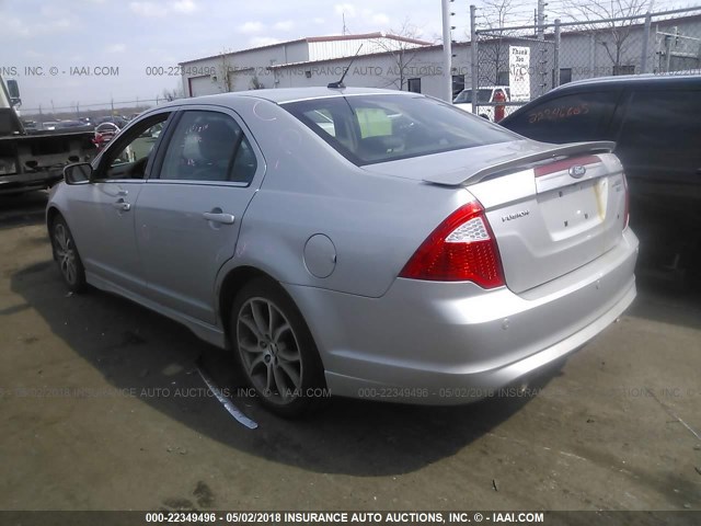 3FAHP0DC8AR170956 - 2010 FORD FUSION SPORT SILVER photo 3