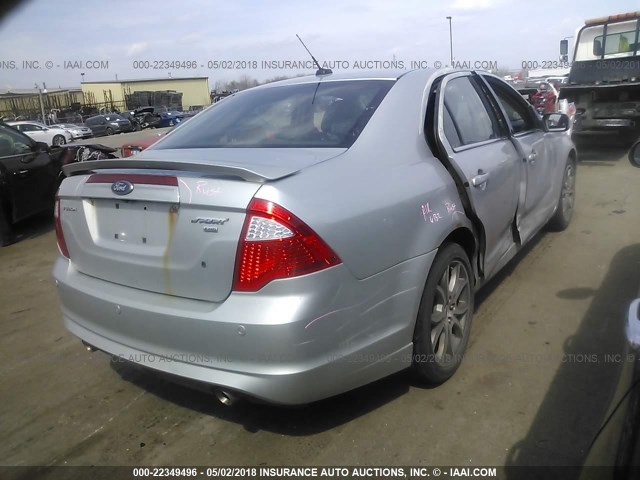 3FAHP0DC8AR170956 - 2010 FORD FUSION SPORT SILVER photo 4