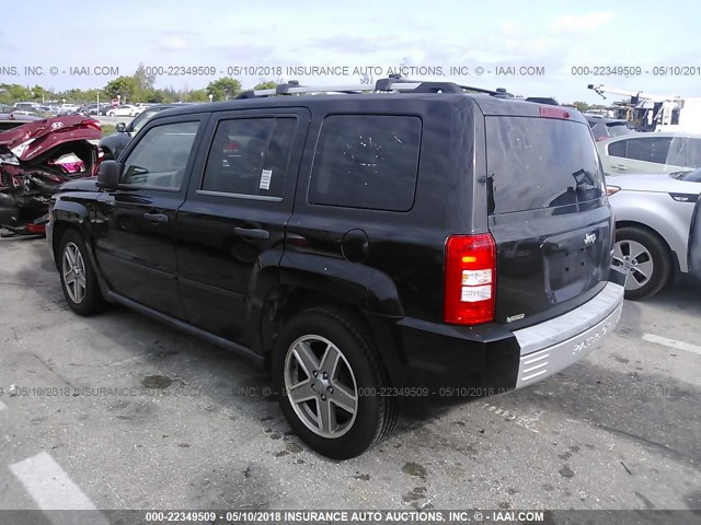 1J8FT48W47D398391 - 2007 JEEP PATRIOT LIMITED BLACK photo 3