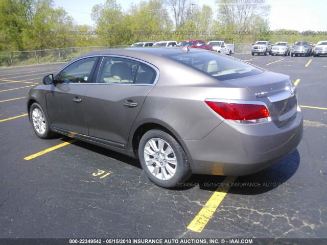 1G4GA5EC1AF262177 - 2010 BUICK LACROSSE CX BROWN photo 3