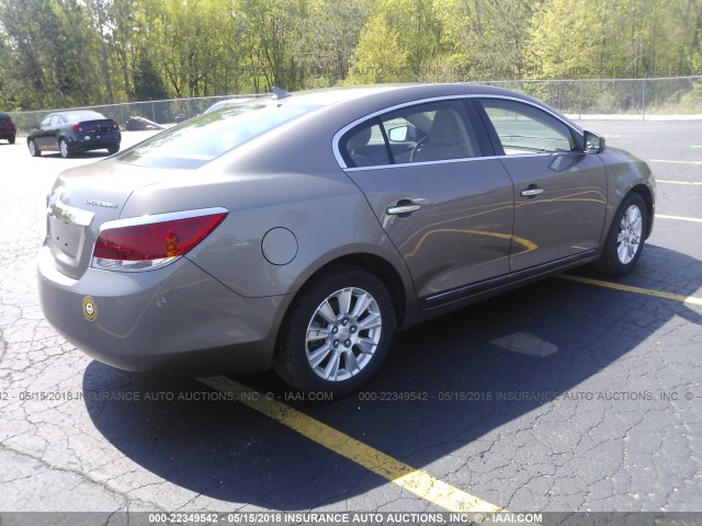 1G4GA5EC1AF262177 - 2010 BUICK LACROSSE CX BROWN photo 4