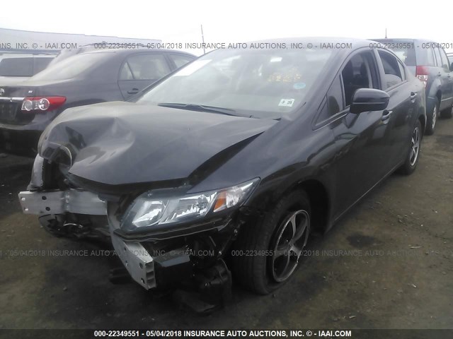 19XFB2F70FE220081 - 2015 HONDA CIVIC SE BLACK photo 2