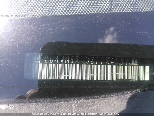 2G4WN58C081184567 - 2008 BUICK LACROSSE SUPER SERIES RED photo 9