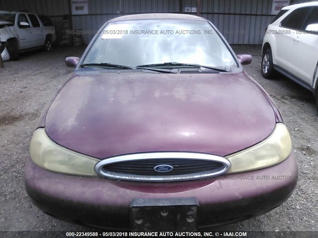 1FAFP6636WK195874 - 1998 FORD CONTOUR LX/SPORT/SE BURGUNDY photo 6