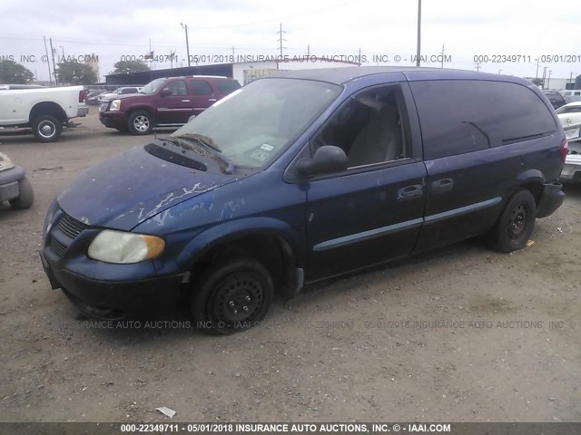 1B4GP24382B732083 - 2002 DODGE GRAND CARAVAN SE BLUE photo 2