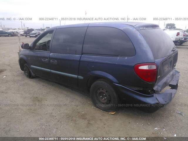 1B4GP24382B732083 - 2002 DODGE GRAND CARAVAN SE BLUE photo 3