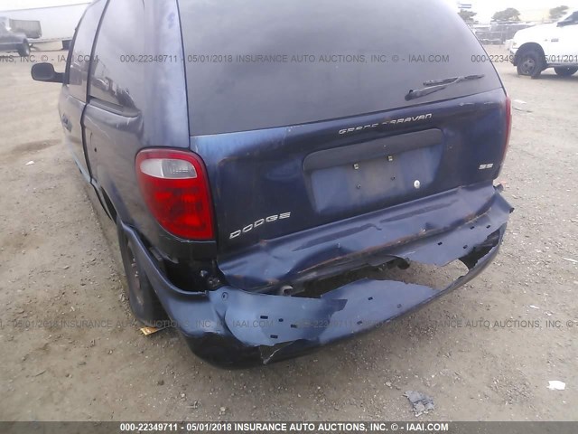 1B4GP24382B732083 - 2002 DODGE GRAND CARAVAN SE BLUE photo 6