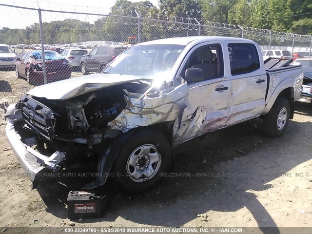 3TMJU62N78M054375 - 2008 TOYOTA TACOMA DOUBLE CAB PRERUNNER SILVER photo 2