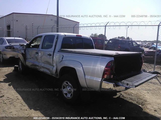 3TMJU62N78M054375 - 2008 TOYOTA TACOMA DOUBLE CAB PRERUNNER SILVER photo 3