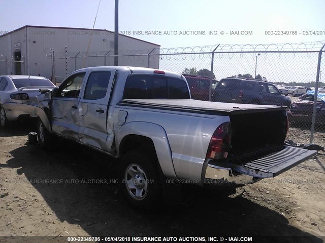 3TMJU62N78M054375 - 2008 TOYOTA TACOMA DOUBLE CAB PRERUNNER SILVER photo 3