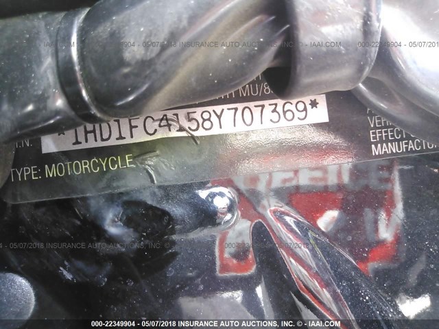 1HD1FC4158Y707369 - 2008 HARLEY-DAVIDSON FLHTCUI BLACK photo 10