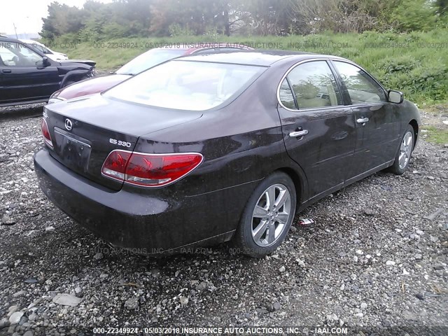 JTHBA30G055137226 - 2005 LEXUS ES 330 MAROON photo 4