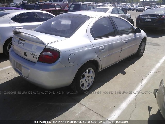 1B3ES56C03D187107 - 2003 DODGE NEON SXT SILVER photo 4