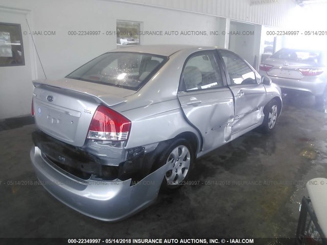 KNAFE121975410961 - 2007 KIA SPECTRA EX/LX SILVER photo 4