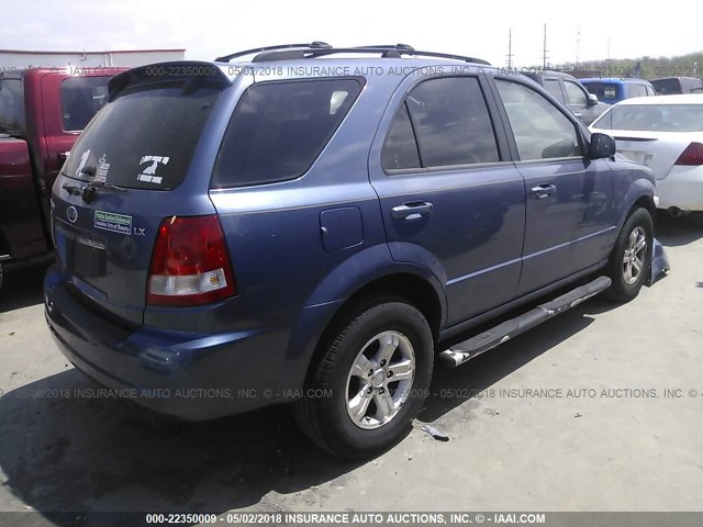 KNDJC733265610696 - 2006 KIA SORENTO EX/LX BLUE photo 4